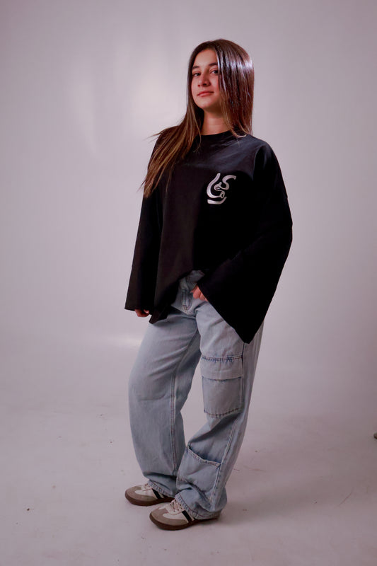 Starry-Eyed longsleeve in pure black